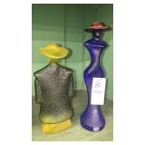 2 Kosta Boda catwalk figurines Sweden glass