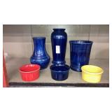6 pcs Fiesta Homer Laughlin cobalt blue red