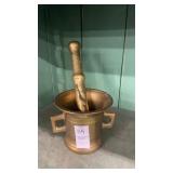 Heavy brass mortar and pestle