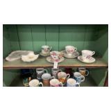 Shelf lot of cups and saucers