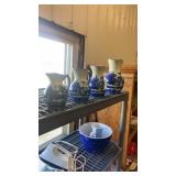 4 piece pitcher of repro Flow blue