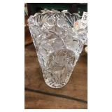 Leaded crystal  cut vase 9? tall