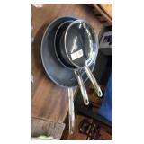 Greenspan skillets and covered pot   12? 8? 8?