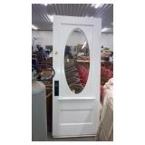 Antique 32" entrance door oval beveled glass