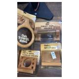 New oak bath wall accessories towel ring soap