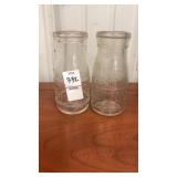 2 Vintage Milk bottles