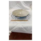 Large Granite ware bowl wide swirl