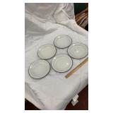 4 Granite ware plates