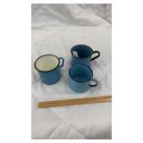 3 Granite ware mugs