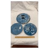 3 Granite ware lids