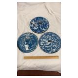 3 Granite ware lids  wide swirl