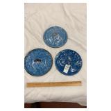 3 small Granite ware lids