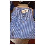 New STO mens shirt XXL w/tags blue wht stripe