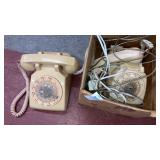 2 old rotary dial telephones