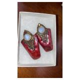 Louis Booth signed earrings copper pierced