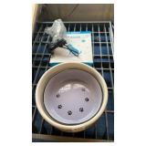 Dog bowls and lighted collar