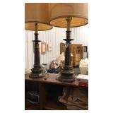 2 brass table lamps 30 inch