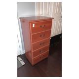 5 drawer wooden stand 42 inches tall x 21 inches
