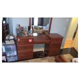 Mirrored wooden vanity NO CONTENTS