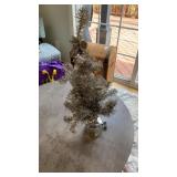 Christmas tree lighted silver