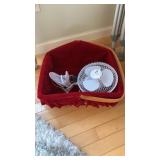 Basket and clip on fan