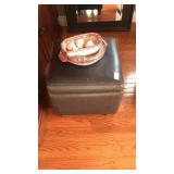 Footstool and dishes