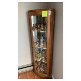 Corner Oak cabinet NO CONTENTS 56 inches tall