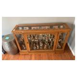 Oak display case NO CONTENTS 48 inches x 14