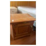 Wooden end table / White clad hardware co.