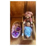 Baby doll cradle and dolls