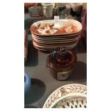 9 Relish plates n crock