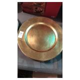 7 Gold plates, trays, decorations
