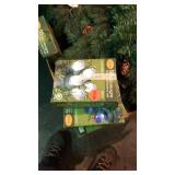 LED mini lights and pine branches