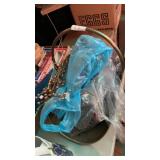 Firewood carrier, pine cones and other decoration