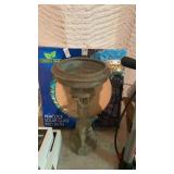 Peacock solar glass bird bath in box