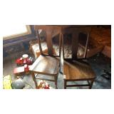 Two vintage oak chairs