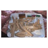 Vintage wooden toy train and track