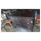 Mission Oak dresser with contents