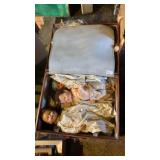 Vintage dolls in suit case