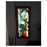 MCM modern Leaded stain glass clock