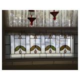 Leaded glass window 23x53"