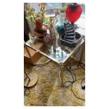 Glass table 26 inches x 21 inches NO CONTENTS