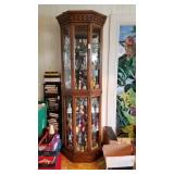 6 shelved curio cabinet - contents not included