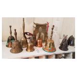 Lot of brass/ glass bells