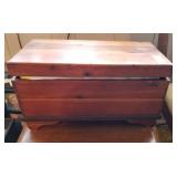 Small wooden chest w/ contents