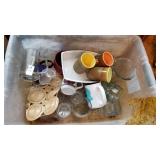 Tub lot of misc glasses, mugs etc
