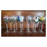 12 piece set of hand painted glassware by Garden