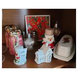 Salt and pepper shakers butter dish toothpick