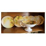 Hand painted Nippon 6 plates and pedestal bowl