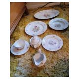 Fine Bohemian china service for 8, 1 bowl